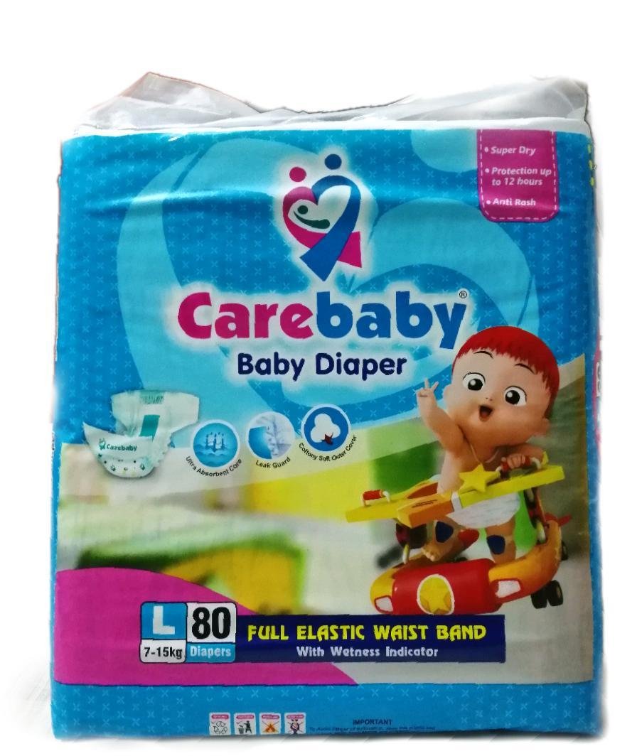 CareBaby Diaper Large 715 Kg Pack of 80 Diapers Edokan.pk