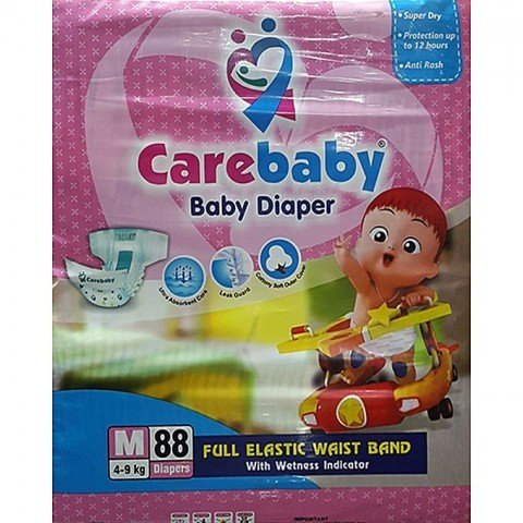 Care baby diapers-Jumbo pack-M (3)- 88 PCS – Edokan.pk