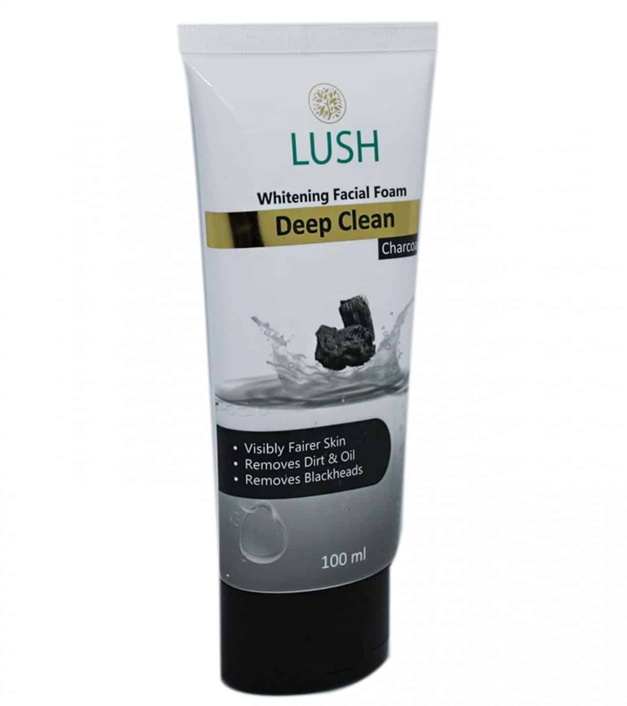 Lush Charcoal Whitening Facial Foam Daily Face Wash by Nexton Black 100 ml